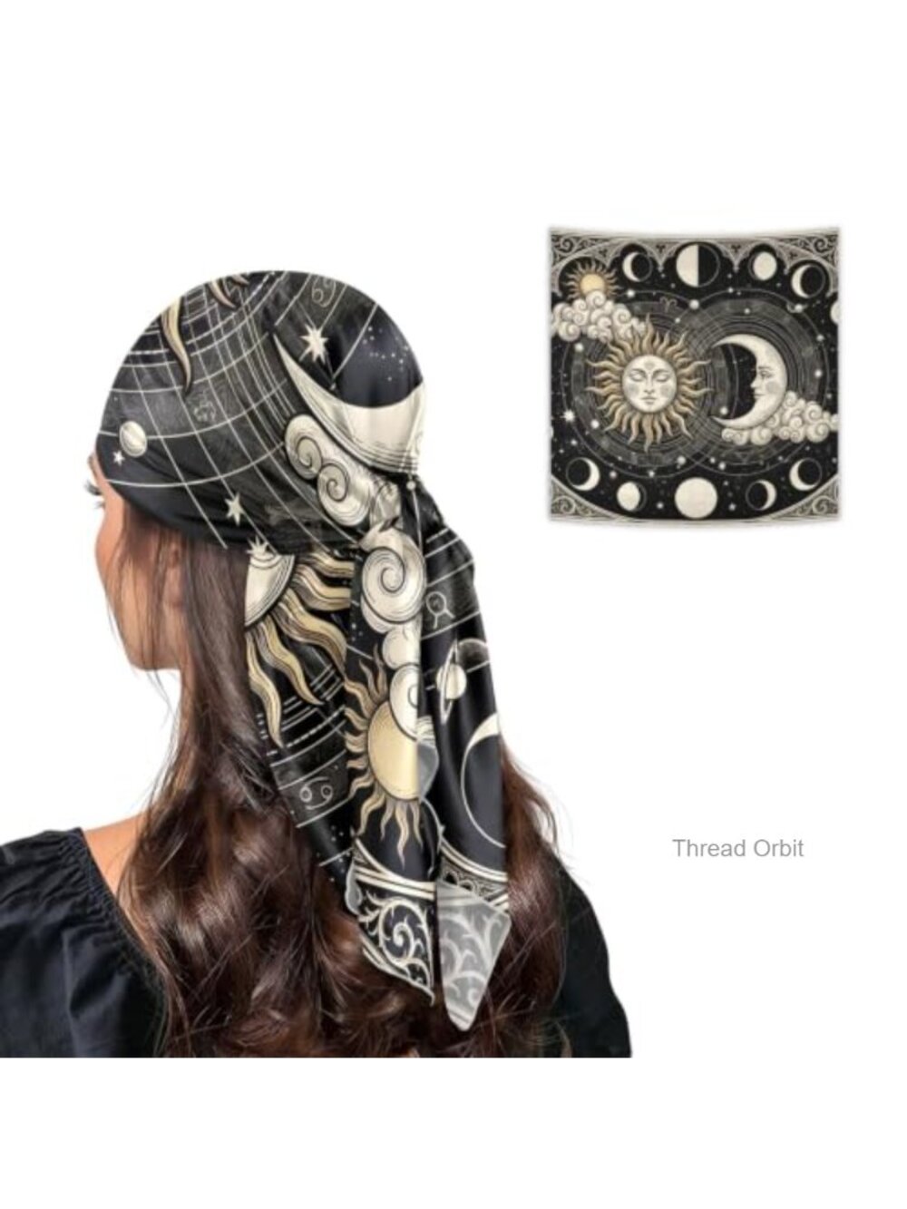 Women's Fashion Bandana Square Head Scarf Hair Wrap 35 Inch